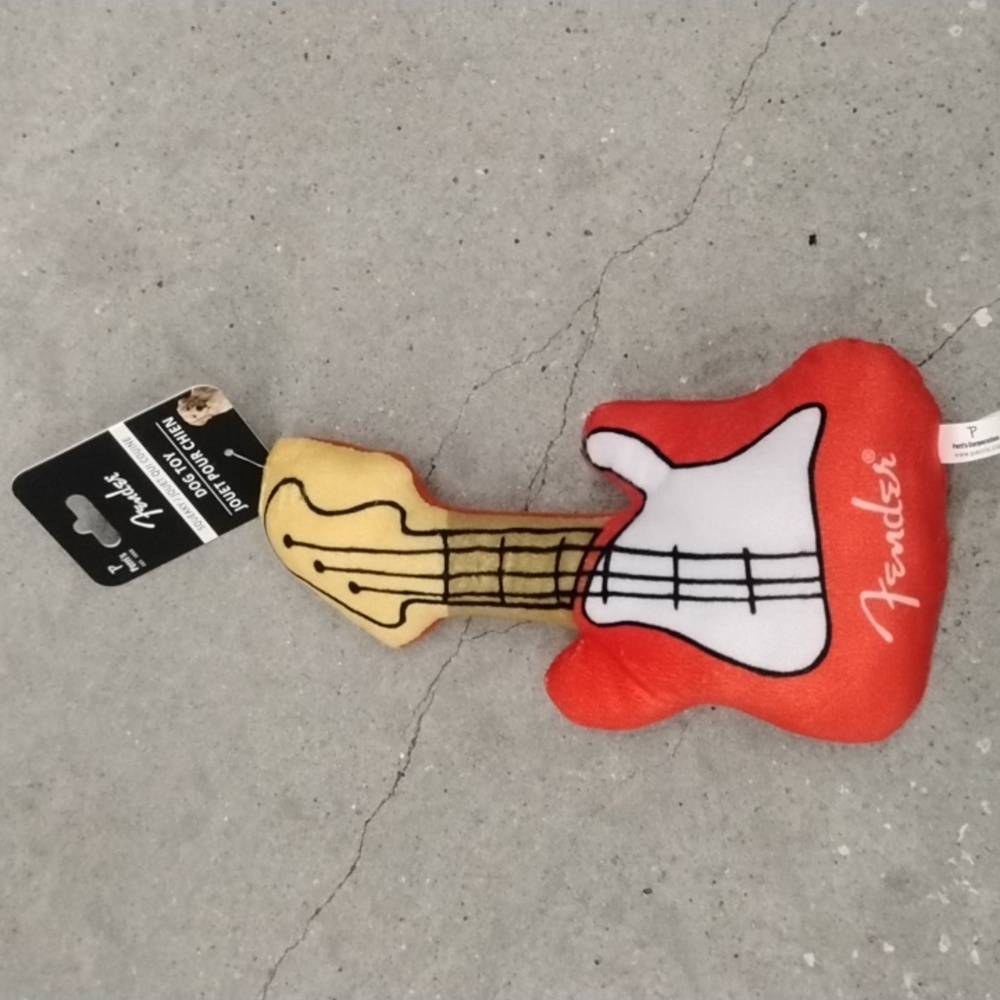 Fender Red Plush Guitar Dog Chew Toy